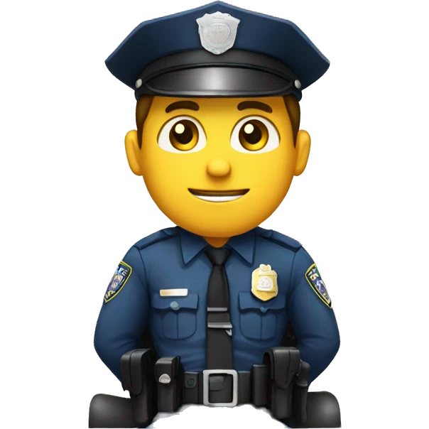 police man sit on office emoji