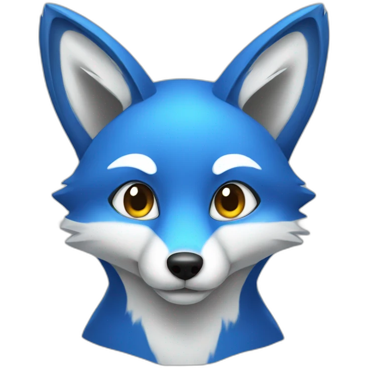 blue colored fox emoji