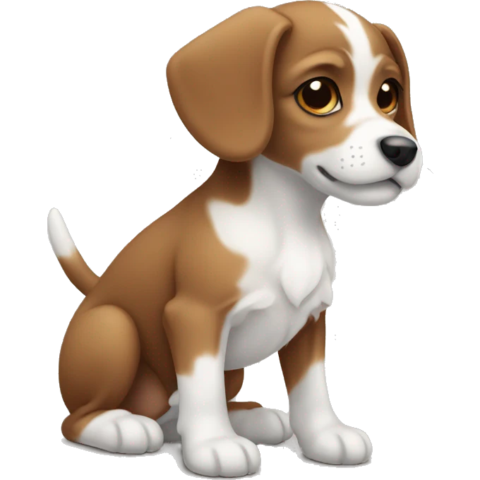 Brown and white small puppy  emoji