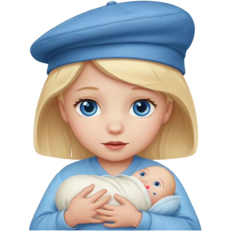 blond blue eye newborn with hat emoji