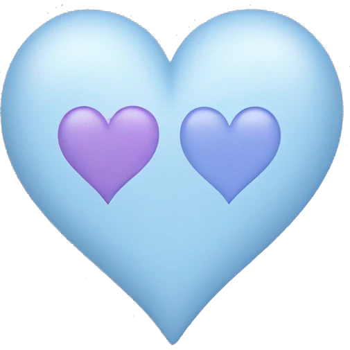 Small lilac and light blue hearts emoji