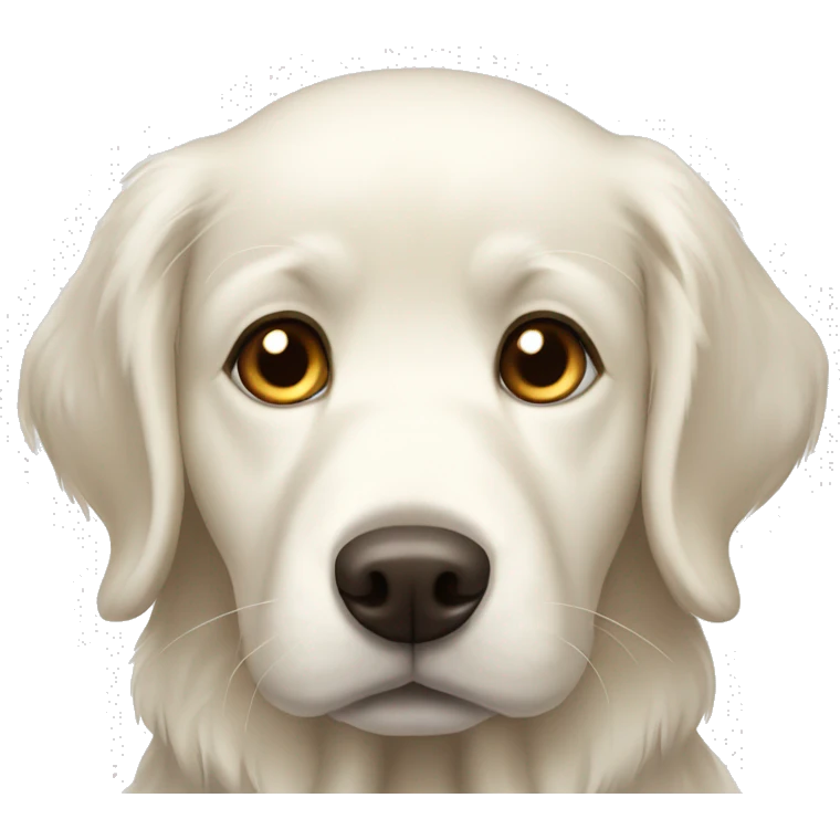White golden retriever with dark brown eyes emoji