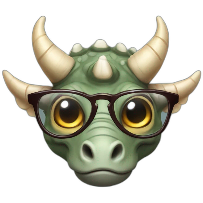 Triceratops glasses emoticons emoji