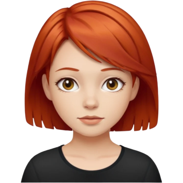 girl , short layer red hair emoji