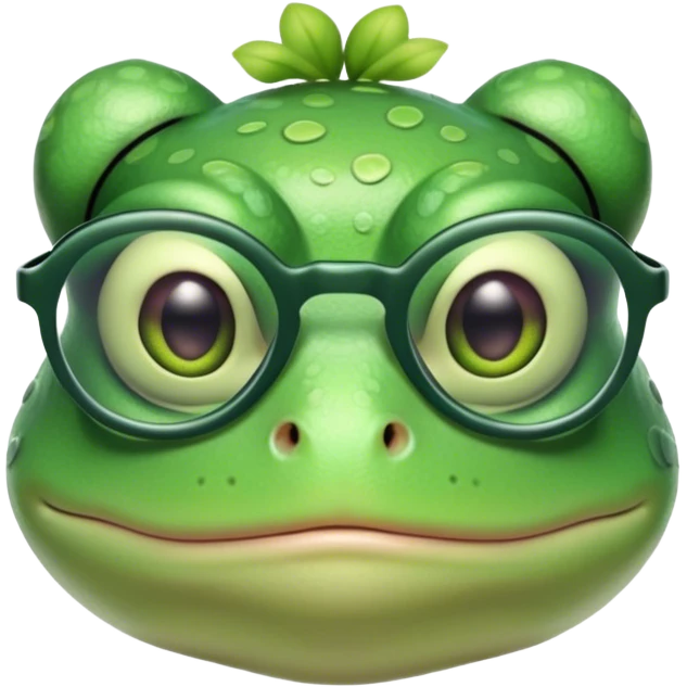 feminine frog with glasses emoji