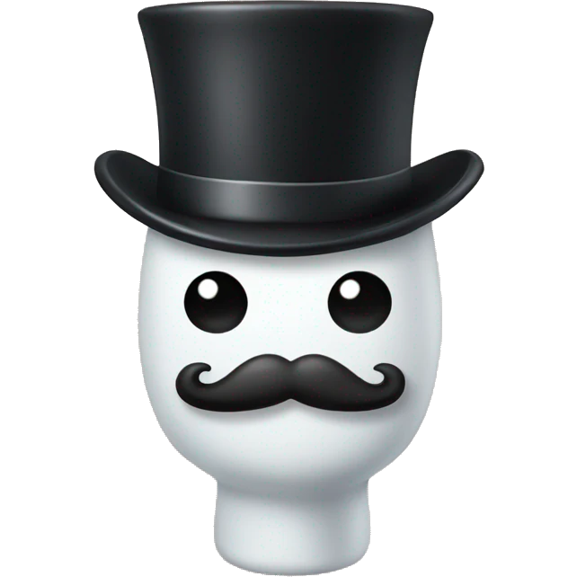 toilet with mustache and tophat emoji