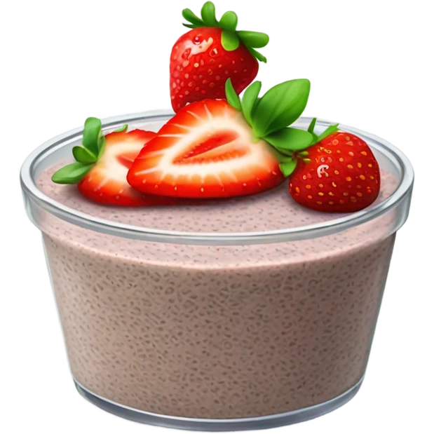 Chia pudding with fresh strawberries  emoji