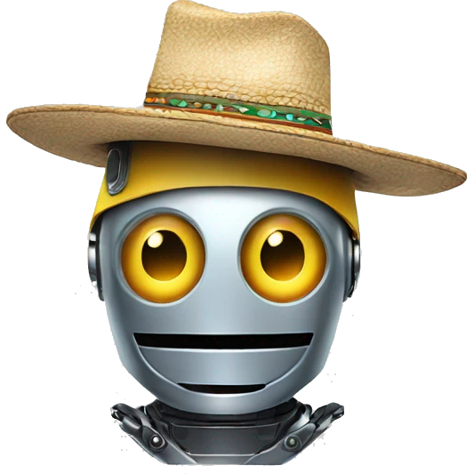 robot con sombrero baquero emoji