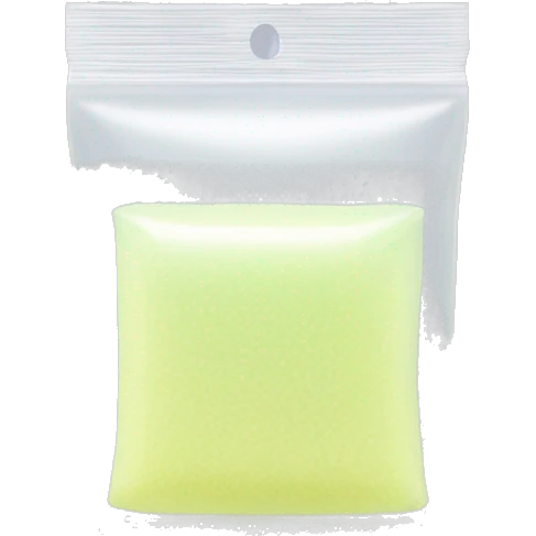 White Salt filling half of a small clear FLUORESCENT baggie NO FACES  emoji