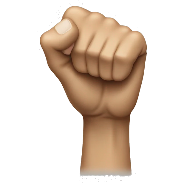 Closed vertical fist shaking up and down emoji