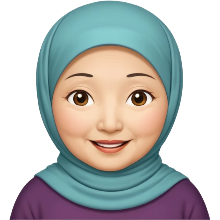 OLD ASIAN WOMAN WITH HIJAB, CHUBBY emoji