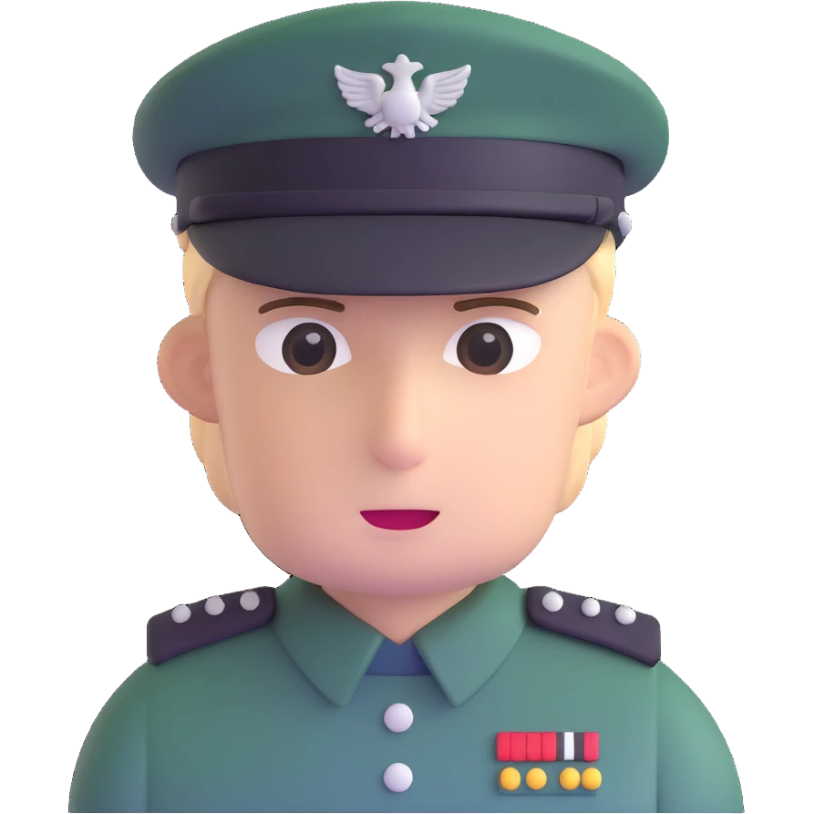 Star Wars Imperial officer with kepi cap and no epaulets, olive-gray uniform emoji