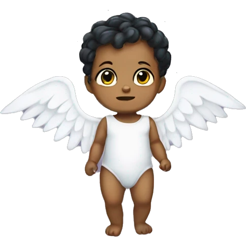 A baby who is half angel, half demon emoji