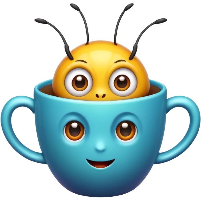emoji of a bug in a cup emoji