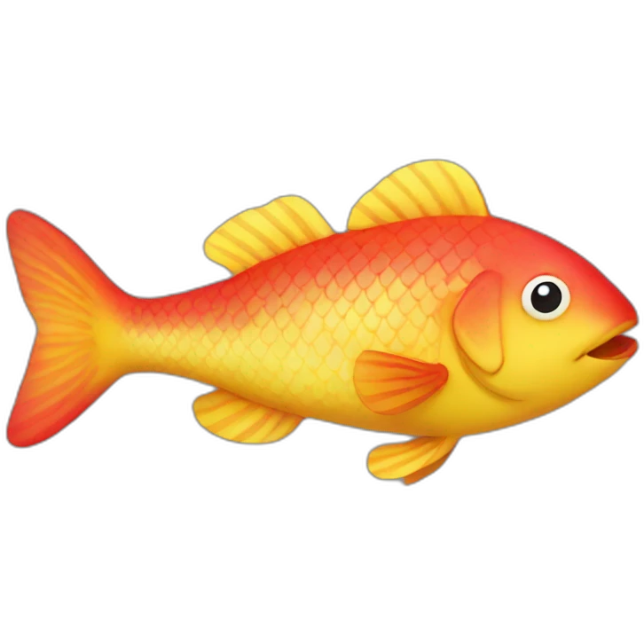 happy red yellow fish emoji