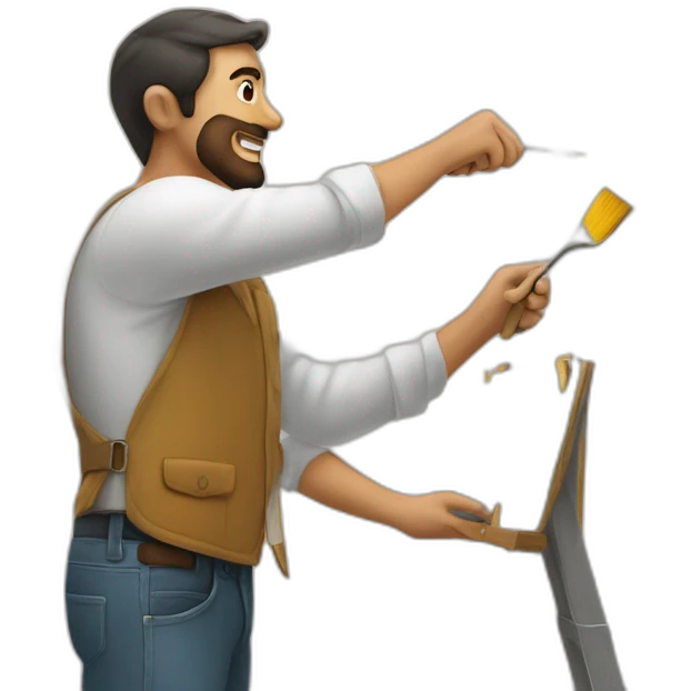 Hombre pintando una pared emoji