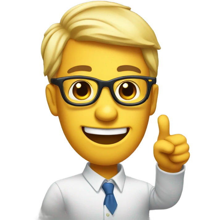 nerd emoji with finger pointing up emoji