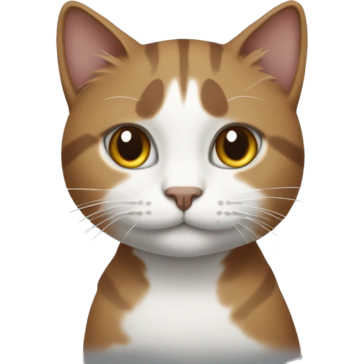 brown cat with white chest and gray small cat emoji