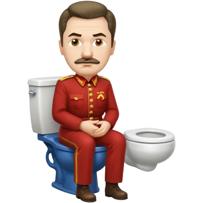 make an emoji with stalin sitting on a toilet emoji