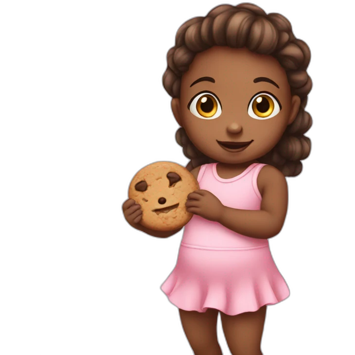 baby girl with cookie emoji
