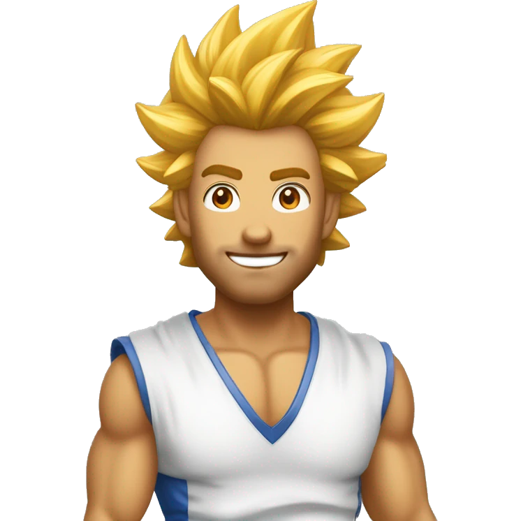 Mec avec les cheveux bleus en super sayen  emoji