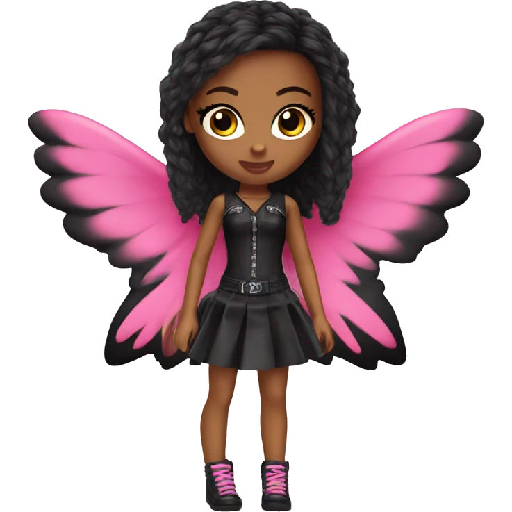 Bratz doll black with pink wings emoji