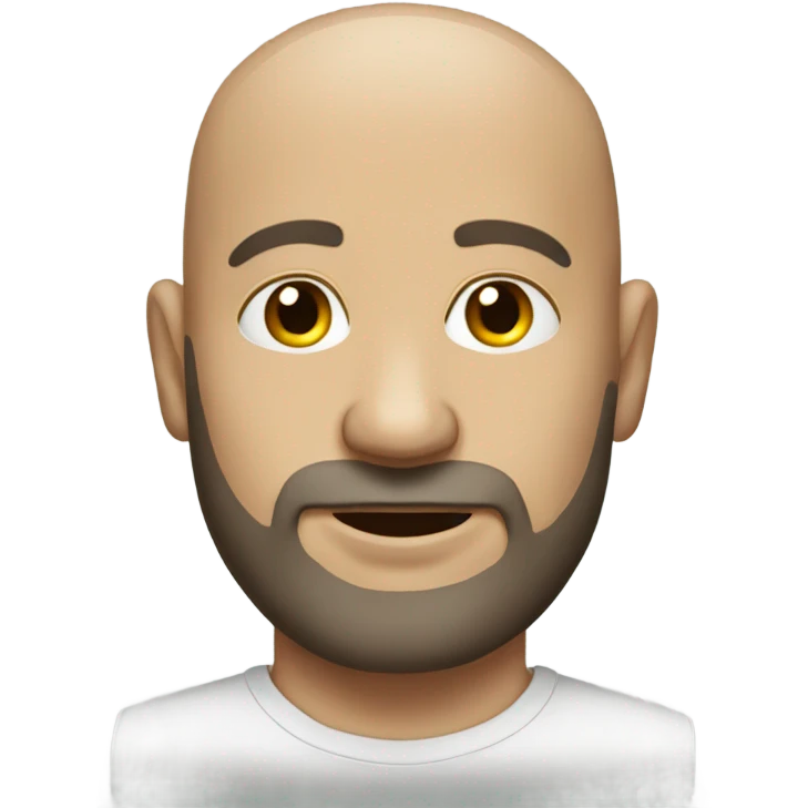 realistic bald male portrait with beard emoji