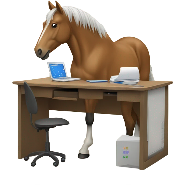 Horse using a computer  emoji