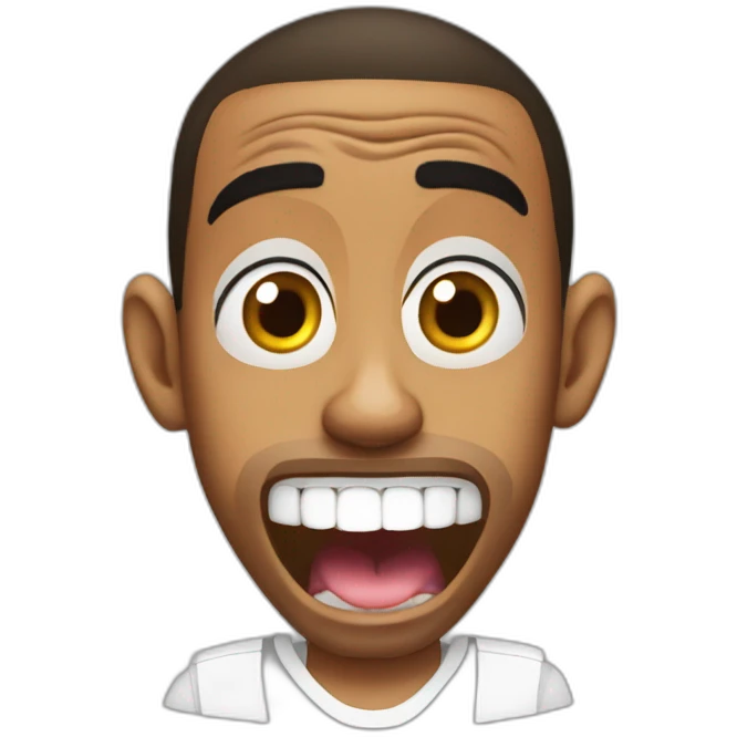Lewis hamilton scared to death with wide opened mouth big eyes emoji