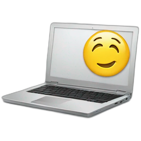 Laptop with smiley face emoji