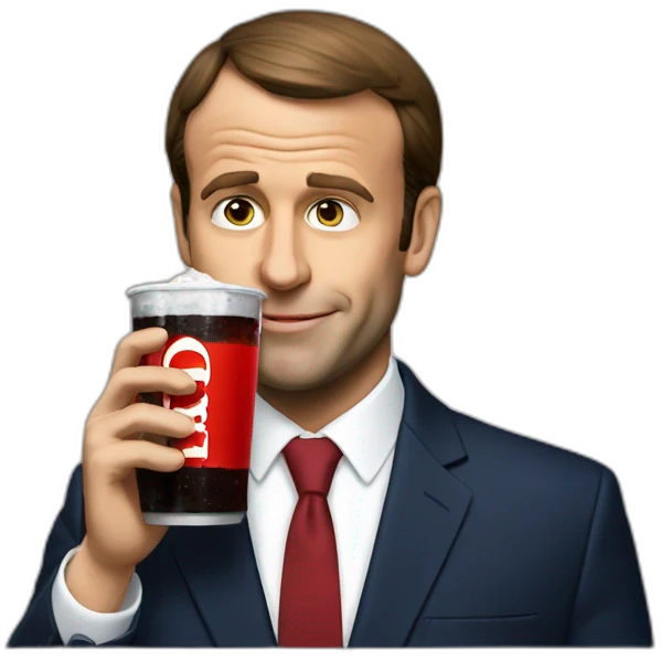 macron sipping coke emoji