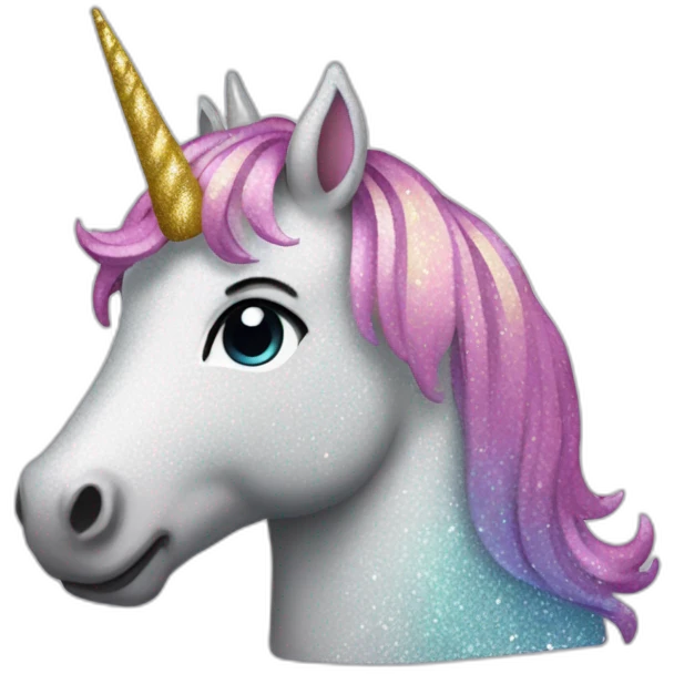 Glitering unicorn emoji