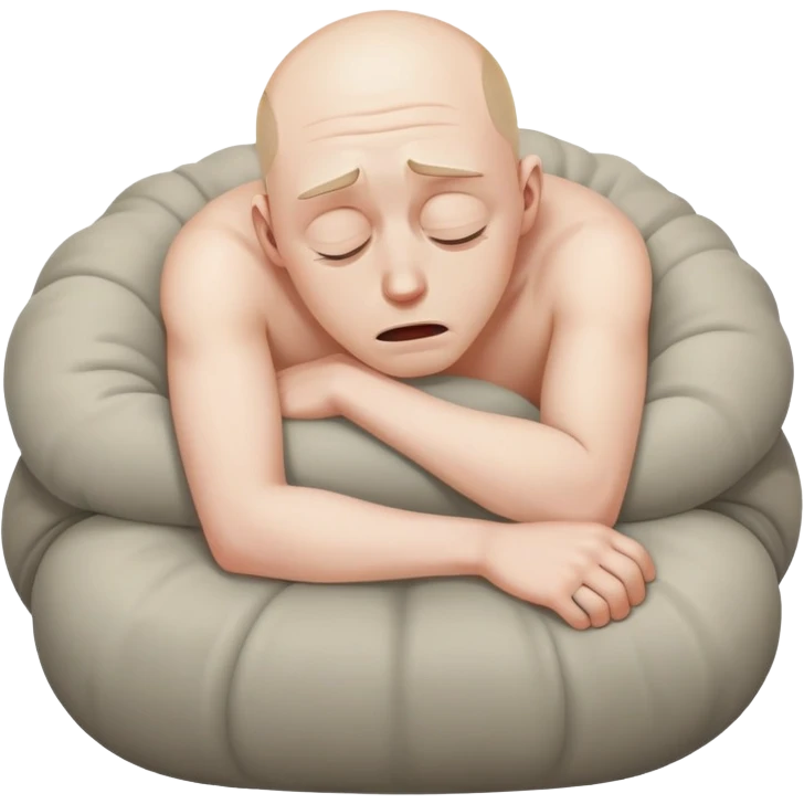 Scared man sitting curled up on himself, hidding his eyes emoji