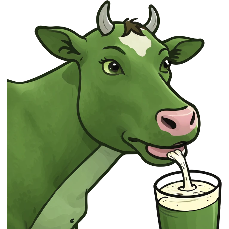 a cow milking itself emoji