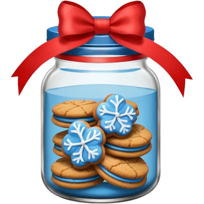 Blue Ginger biscuits in a jar with a bow emoji