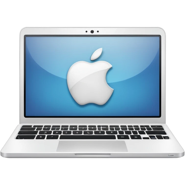 
a white laptop on a black background emoji