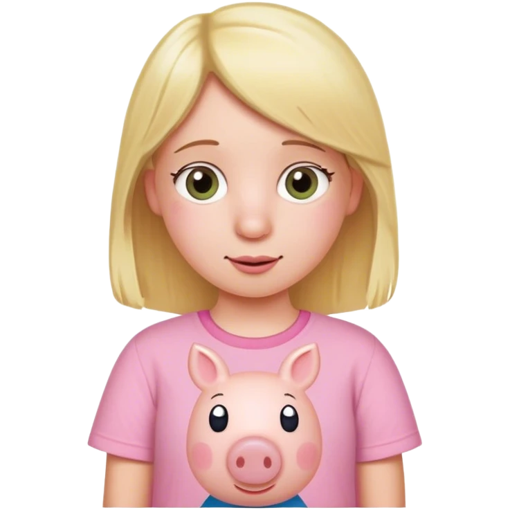 Blonde girl with peppa pig shirt  emoji