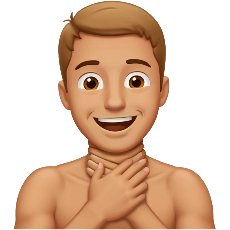 guyvchoking with his arms around his throat playfully emoji