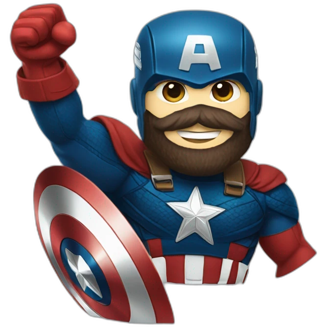 Bearded Captain america thumb up emoji