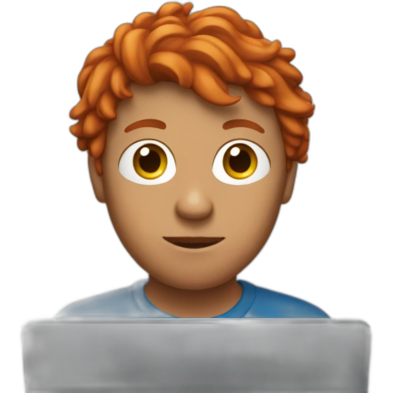 redhaed on his computer emoji