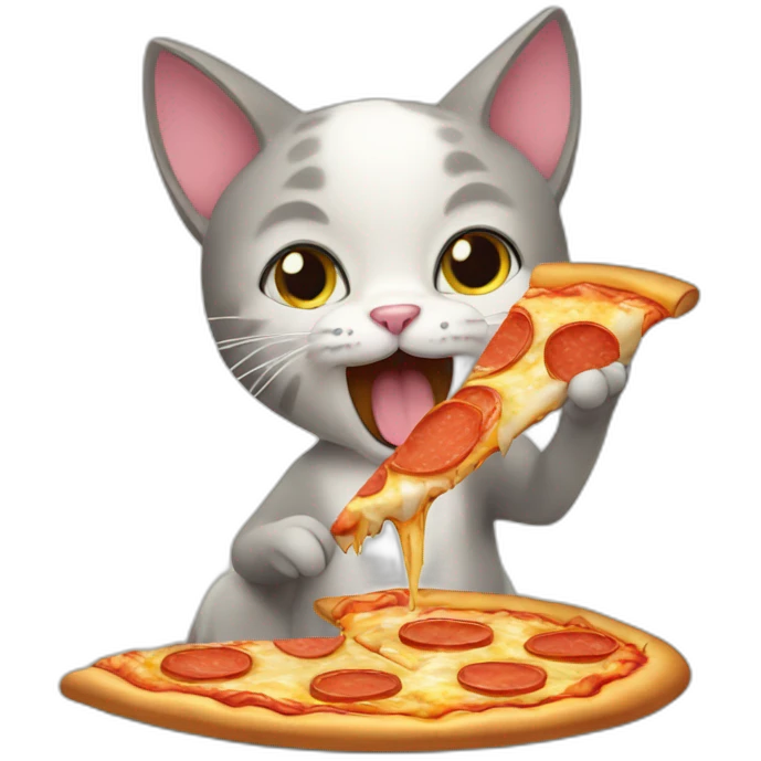 cat eating pizza emoji