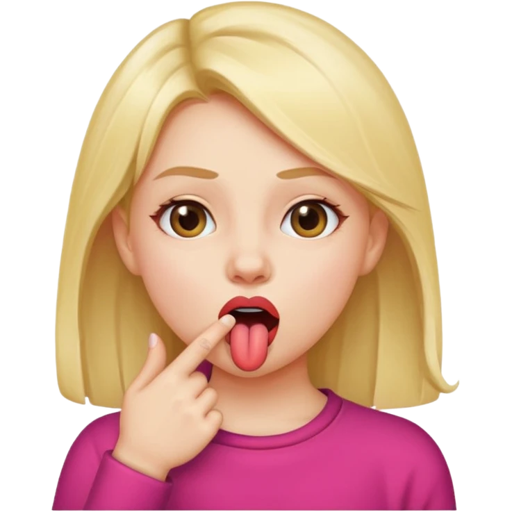 fille doigt dans la bouche tire la langue emoji
