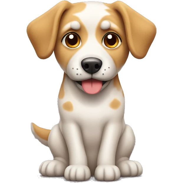 Mutt dog sitting cute  emoji