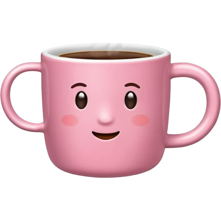 plain pink mug of steaming coffee emoji