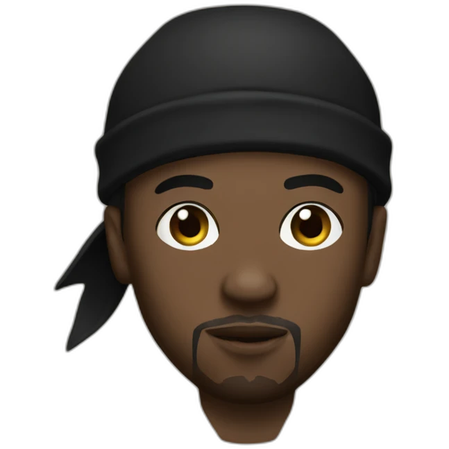 French Rapper With a black bandana and a black hoodie emoji