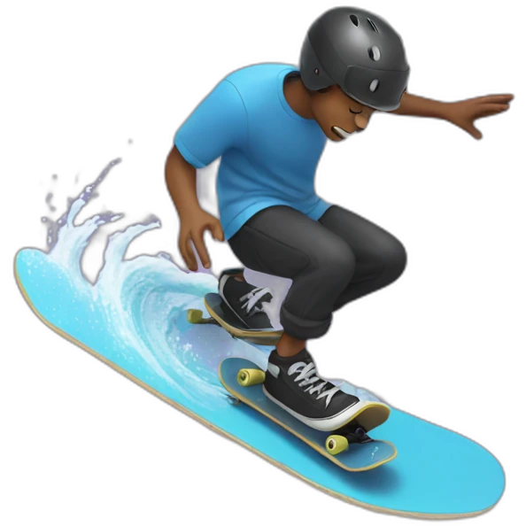 skateboarder on a wave emoji