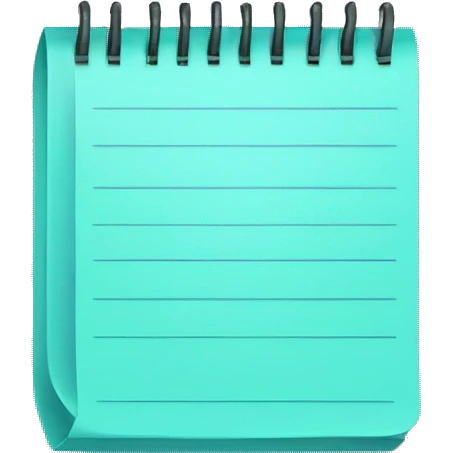 closed cyan notepad emoji