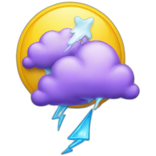 The letter X with rain drop lightning weather emoji