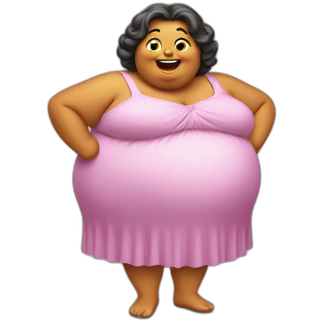 Fat lady with humor emoji