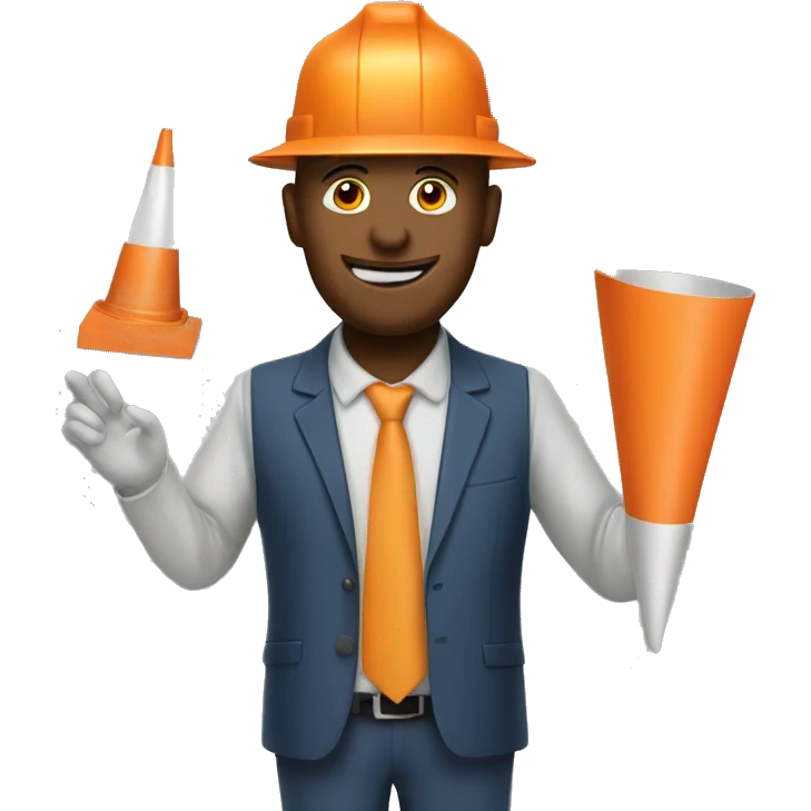STREET CONE MAN WITH HIS WIFE emoji